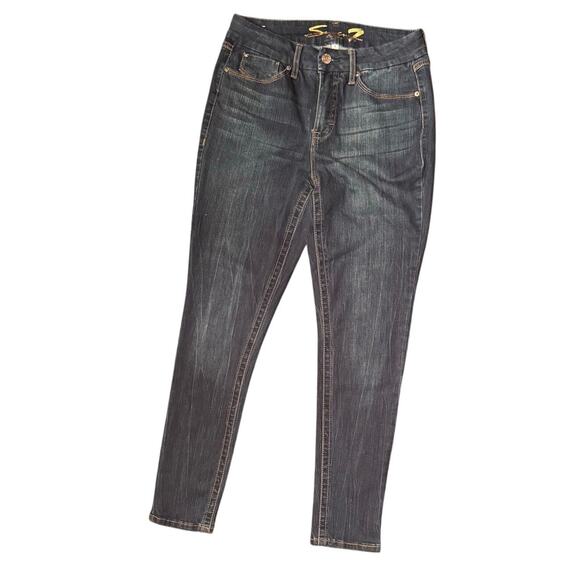 Seven7 Tummyless Skinny High-Rise Women's Stretch Jeans Size 8 Dark Wash - Picture 1 of 13